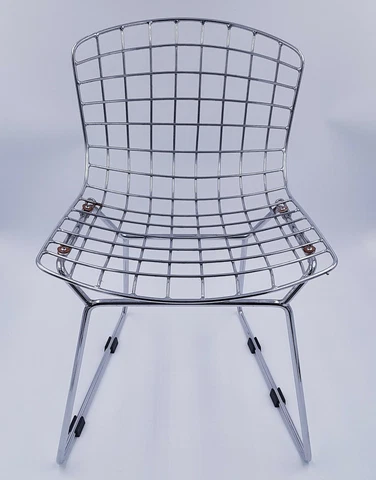 Vintage MCM Child's Side Chair Harry Bertoia For Knoll Salesman Metal Chrome Cover