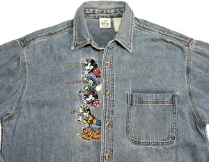 DISNEY STORE Jeanshemd Größe M Blau Jeans Mickey Friends Knopf Langarm - Bild 1 von 10