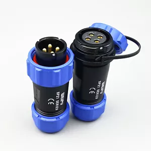 SP21 Waterproof IP68 4Pin Male and Female In-Line Circular Cable Plug Connector - Picture 1 of 5
