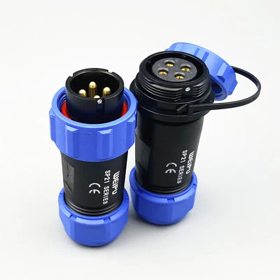 SP21 Waterproof IP68 4Pin Male and Female In-Line Circular Cable Plug Connector - Image 1 of 4