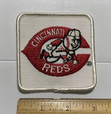 Cincinnati Reds Mr. Red Mascot Baseball Team White Red Embroidered Patch Badge - Image 1 of 3