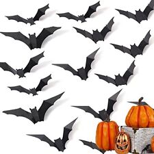Halloween 3d Bats Decoration Wall Decal96 Pcs 8 Sizes Realistic Pvc Scary Black 