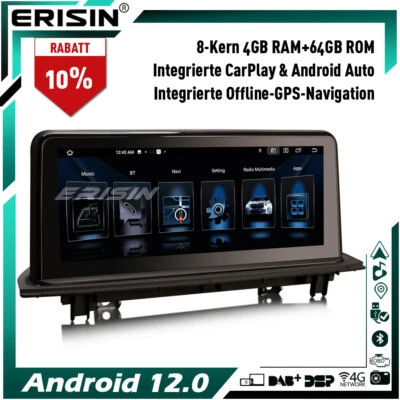 10.25" 64GB Android 12 IPS Autoradio GPS DAB+ IPS DSP CarPlay für BMW X1 F48 NBT - Bild 1 von 4