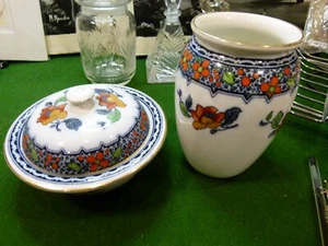Kneeling & co Burslem Losol Ware 3 Parts Soap Dish & Vase toothbrush holder - Picture 1 of 12