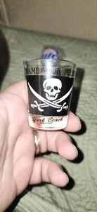 Name Your Poison Shot Glass York Beach MAINE Skull Sword Black Souvenir - Picture 1 of 5