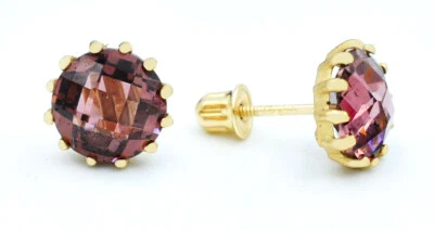 BRINCOS GENUÍNOS DE RODOLITA 1,78 cts ouro 14k - costas de parafuso - Avaliação gratuita - Imagem 1 de 4