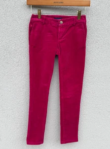 RALPH LAUREN Corduroy Trousers Girls 8 Years Slim PINK Pony Logo Excellent Cond - Picture 1 of 11
