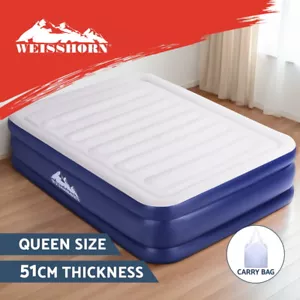 Weisshorn Air Mattress Inflatable Bed Pump Queen Air bed 51cm Dark Blue - Picture 1 of 9