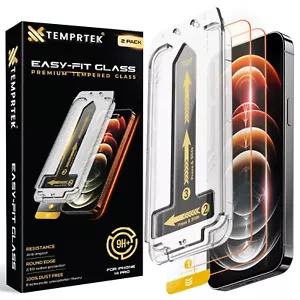 Tempered Clear Glass Screen Protector for iPhone 14 Pro - Easy Install - 2 Pack - Picture 1 of 15