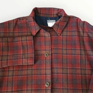 Pendleton Knockabouts Reversible Jacket Mens L Wool Plaid Red Navy Chore Coat - Picture 1 of 11