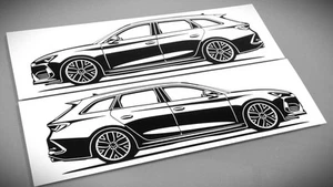 Cupra Leon Sportstourer Sticker Silhouette Cupra Leon Aufkleber 2x Schwarz neu - Bild 1 von 21