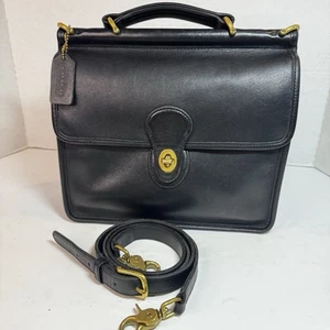 Vintage Coach Willis Bag 9927 Black Leather Crossbody Bag Purse - Bild 1 von 24