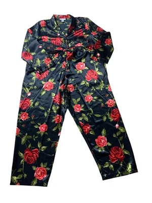 Conjunto de pijama floral Morgan Taylor para mujer, talla XXL rosas negras y rojas Foto 1 de 4