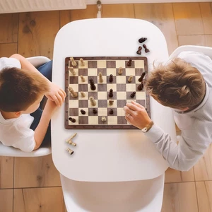 Juego de tablero de ajedrez magnético de madera con manual para adultos niños puz de ajedrez de 15 pulgadas... - Imagen 1 de 12