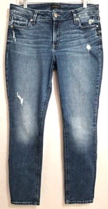 Damen Jeans Silber Größe W31 L31 Denim Blau Straight Distressed Freizeit Style - Bild 1 von 6