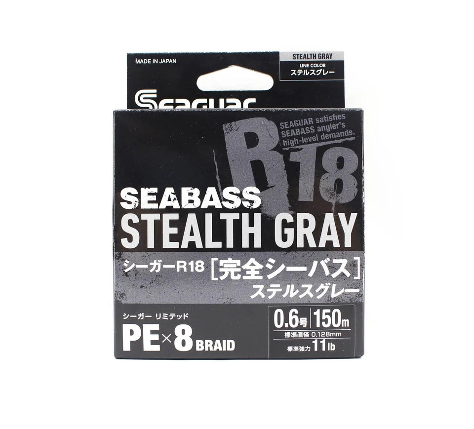 Seaguar P.E Line R18 海质 150 米 尺寸 0.6 11 磅 隐形灰色 (8238) — 第 1/4 张图片