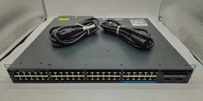 Cisco 48-Port GbE & 2-Port QSFP+ Network Switch w/ 2x 1100w WS-C3650-12X48UZ-S - Image 1 of 4