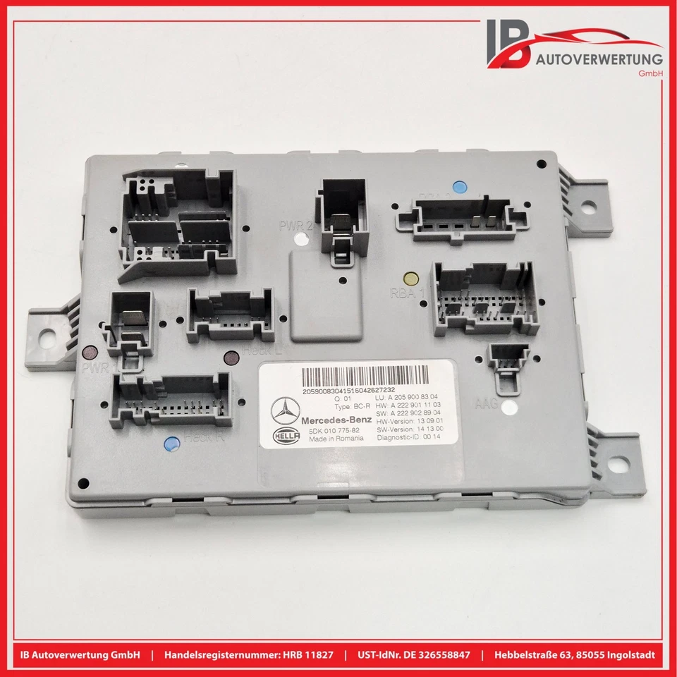 Steuergerät SAM Modul A2059008304 MERCEDES-BENZ C-KLASSE C180 W205 HELLA - Image 1 of 3