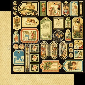 *RETIRADO* Gráfico45 ETIQUETAS PASADAS DE NAVIDAD 12x12 DIE-CUT Cartulina álbum de recortes - Imagen 1 de 3