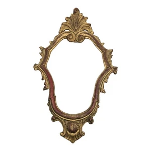 Antiguo marco de madera rococó veneciano dorado tallado a mano ornamentado-Italia - Imagen 1 de 10