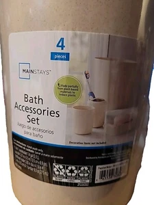Mainstays 4 Piece Bath Accessories Set - NEW - Picture 1 of 5
