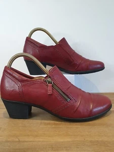 Gabor Damen-Pumps Sherbert dunkelrot Leder Reißverschluss UK Größe 6 neu - Bild 1 von 13
