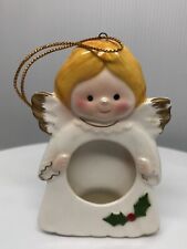 Vintage Picture Frame Ornament Ceramic Girl Angel Made In Japan *chip on nose