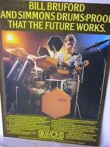 Bill Bruford Simmons batteria elettronica Yes Genesis King Crimson 1983 pubblicità vintage - Foto 1 di 1