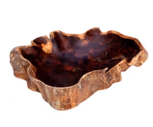 Cuenco de madera de teca natural raíces de teca cuenco decorativo cuenco de madera cuenco para llaves madera de teca - Imagen 1 de 6