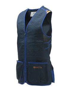 Beretta Trap Cotton Skeet Vest Unisex Blue Trap Game Clay Shooting #GT083 - Picture 1 of 3
