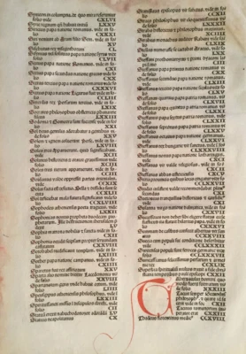 Original index leaf "S" Nuremberg Chronicle 1493 Liber chronicarum, Schedel RARE - Image 1 of 2