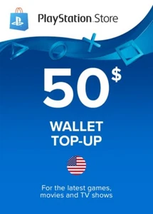 PlayStation PSN $50 USD Wallet Top Up Card - USA Store PS4 PS5 - Picture 1 of 1