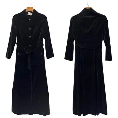 Maxi Vestido Vintage Terciopelo Botón Delantero Miles N’ Miles Sacramento Hecho en Unión Foto 1 de 4