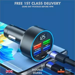 Encendedor de cigarrillos para automóvil de 100 W puerto USB QC3.0 doble cargador rápido adaptador de alimentación - Imagen 1 de 10