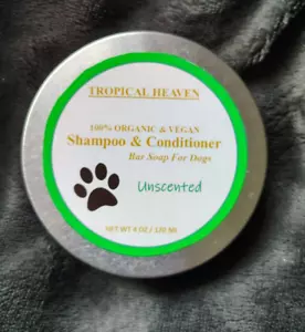 Organic Vegan Dog Shampoo Conditioner Bar Soap for Pets Unscented - Picture 1 of 3