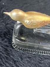 Antique  Hand Blown Mercury Glass Bird Christmas Ornament Spring Clip Gold