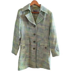 Aldo Green Tweed Classic Coat Size Medium - Picture 1 of 12