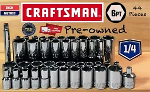 CRAFTSMAN 44 Short & Deep 1/4 SAE & METRIC 6pt ratchet wrench socket set - Picture 1 of 2