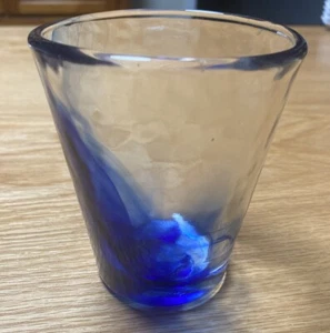 Art Glass Bormioli Rocco Cobalt Tumbler Hand Blown Quality Vintage Stamped - Picture 1 of 5