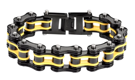 Pulsera de acero inoxidable negro y amarillo para moto moto 234 Foto 1 de 1
