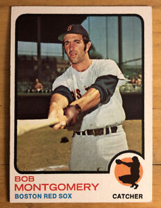 1973 Topps Bob Montgomery Baseball Card #491 Red Sox Catcher Mid-To-High-Grade