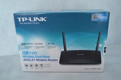 BNIB TP-Link AC750 Wireless Dual Band ADSL2+ Modem Router Model Archer D20 - Image 1 of 4