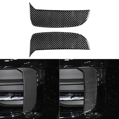 Luz de circulación diurna de fibra de carbono real moldura inferior para Porsche Macan 2018-2021 Foto 1 de 4