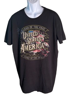 GREAT AMERICAN LAKES & TIMBER UNITED STATES HOME OF THE BRAVE T-SHIRT Black 2XL - Image 1 of 4