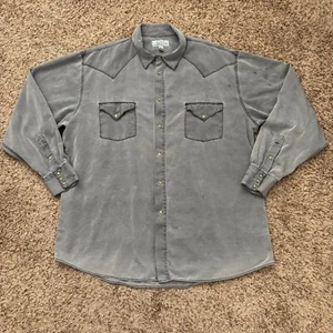 Ryan Michael Pearl Snap Shirt Men's 2XL Gray Long Sleeve Pockets Western Silk - Picture 1 of 16