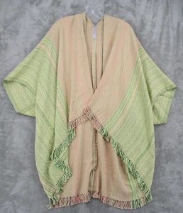 Vintage June Person Sweater One Size Fringe Handwoven Kimono Bohemian Topper - Picture 1 of 10