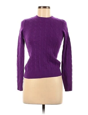Suéter para mujer Ralph Lauren Black Label púrpura 100 % cachemir tejido con cable M delgado Foto 1 de 4