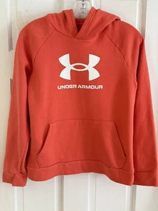 Under Armour Sweatshirt Youth Sz L Girls Apricot Orange Hoodie Hooded Sweatshirt - Picture 1 of 8