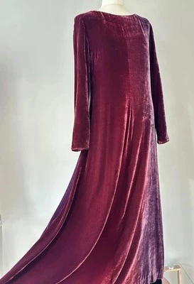 Caroline Charles Red Purple Ombré Silk Velvet Maxi Vintage Dress UK 16 (12 / 14) - Image 1 of 4