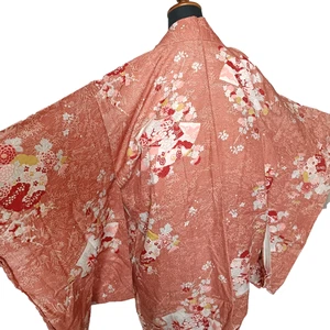 Vintate Jananese Kimono Haori Jacket Peony chrysanthemum flower pattern 9867 - Picture 1 of 14